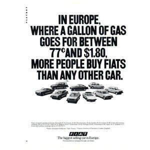 1974 Fiat Biggest Selling Car In Europe Vintage Print Ad Poster Print Wall Decor